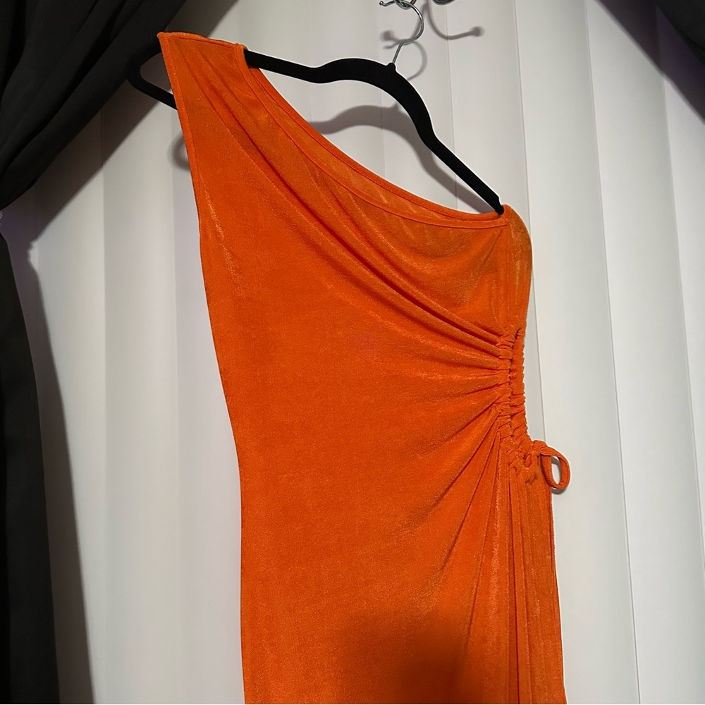 SHEIN Vibrant Orange One-Shoulder Dress - Picture 2 of 7